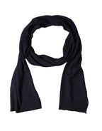 Dolce & Gabbana Black Wool Knitted Shawl Neck Wrap 200cm x 25cm Scarf - Zeiniez