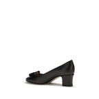 Ferragamo Black Calf Leather Bos Taurus High Heel Pumps