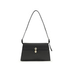 Savette Black Calf Leather Bos Taurus Shoulder Bag - Zeiniez
