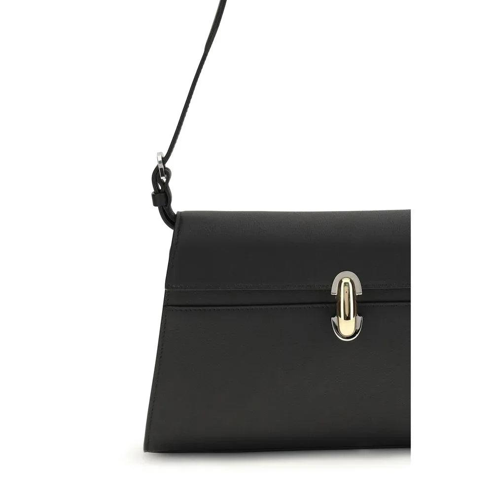 Savette Black Calf Leather Bos Taurus Shoulder Bag - Zeiniez
