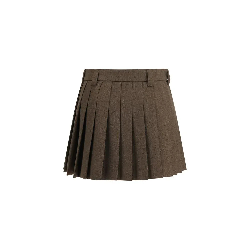 Miu Miu Brown Cotton Mini Skirt - Zeiniez