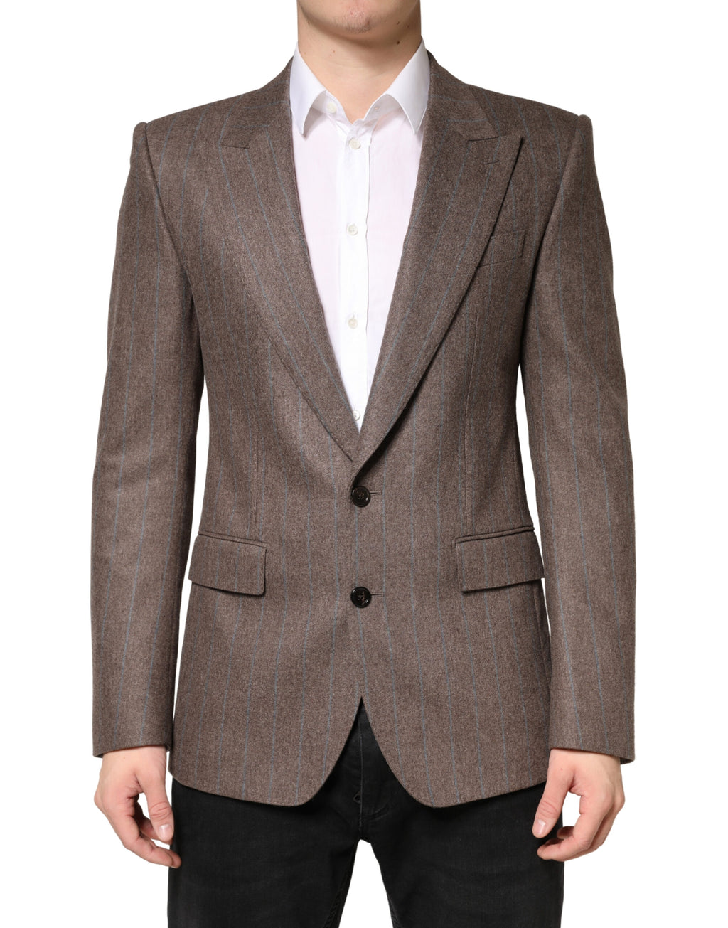 Dolce & Gabbana Brown Stripes Single Breasted Blazer