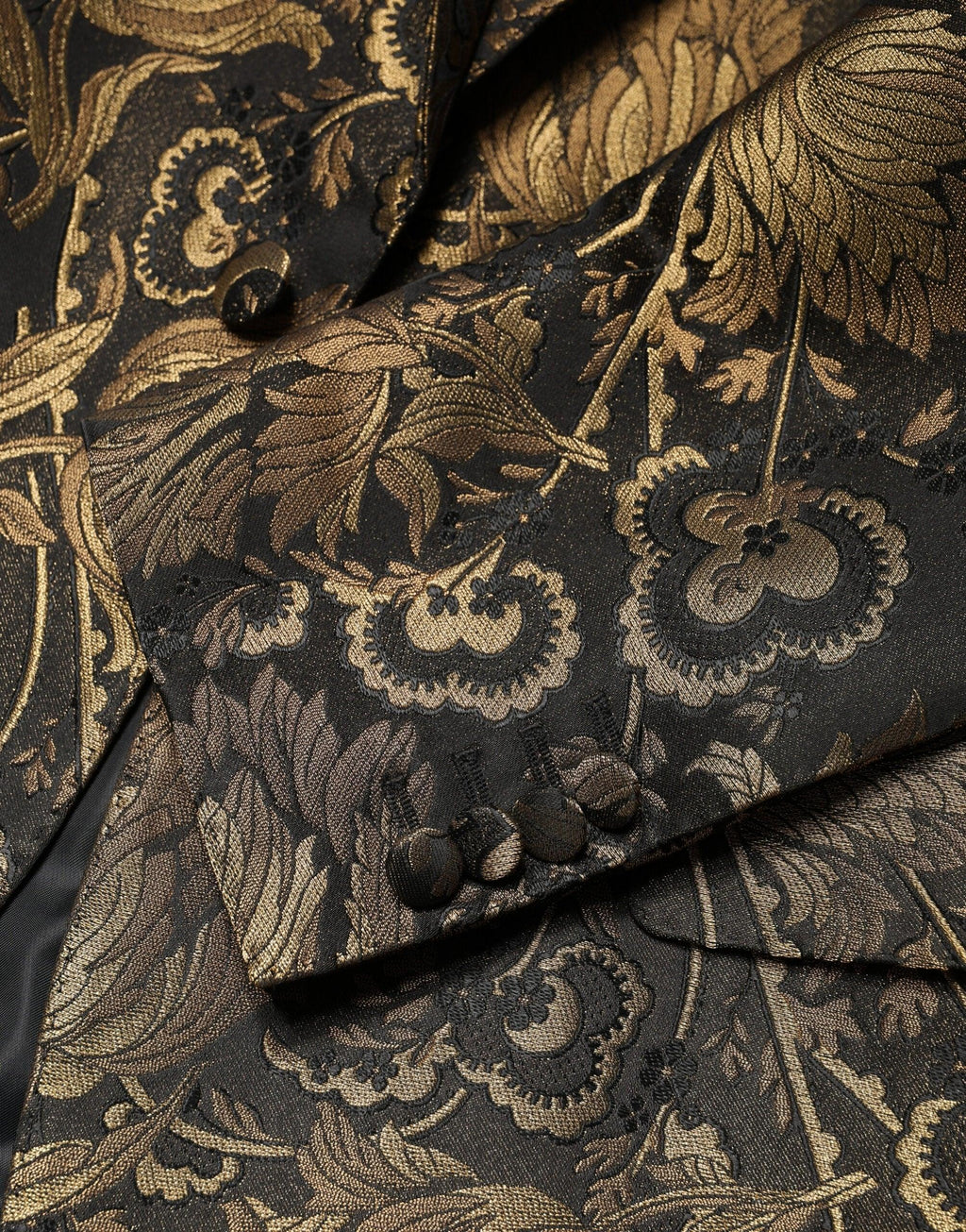 Dolce & Gabbana Gold Jacquard Single Breasted Tuxedo Blazer - Zeiniez