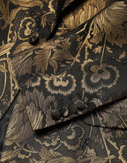 Dolce & Gabbana Gold Jacquard Single Breasted Tuxedo Blazer - Zeiniez