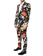Dolce & Gabbana Black Floral Single Breasted MARTINI 2 Piece Suit - Zeiniez