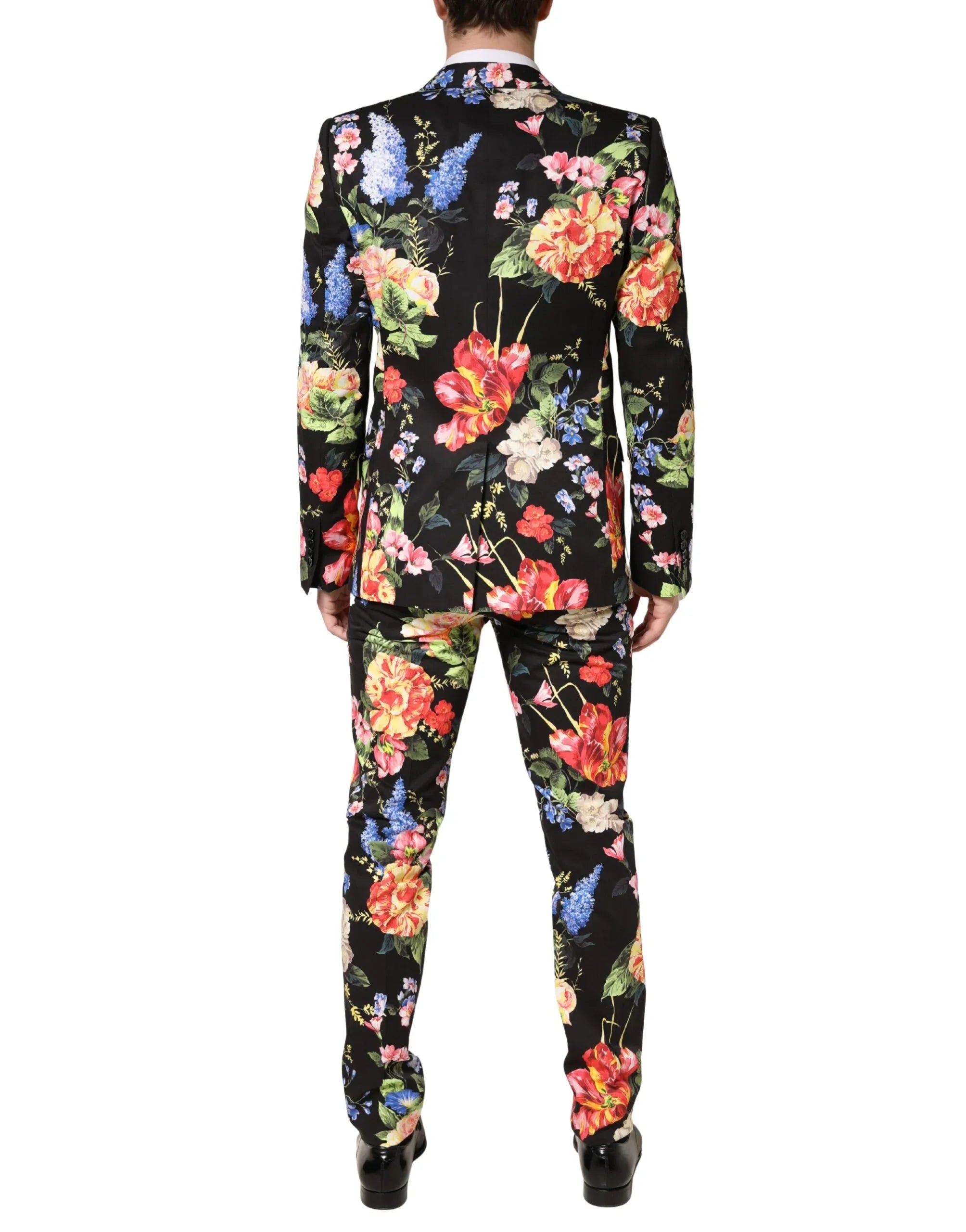 Dolce & Gabbana Black Floral Single Breasted MARTINI 2 Piece Suit - Zeiniez