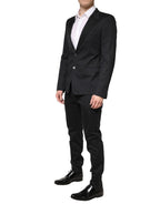 Dolce & Gabbana Black Cotton Single Breasted 2 Piece Suit - Zeiniez