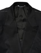 Dolce & Gabbana Black Cotton Single Breasted 2 Piece Suit