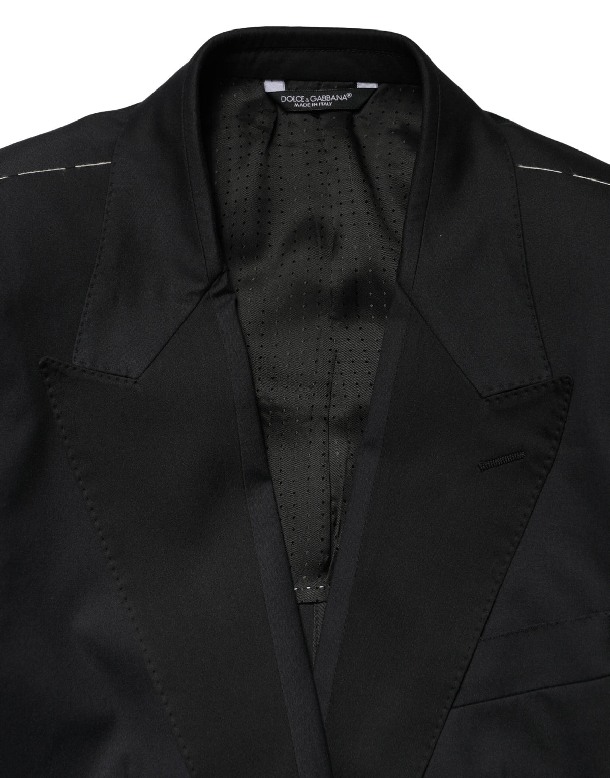 Dolce & Gabbana Black Cotton Single Breasted 2 Piece Suit