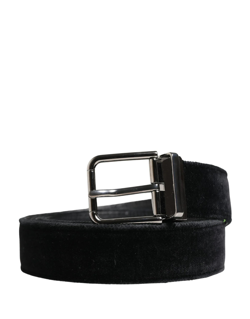 Dolce & Gabbana Black Suede Silver Tone Metal Buckle Men Belt - Zeiniez