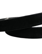 Dolce & Gabbana Black Suede Silver Tone Metal Buckle Men Belt - Zeiniez