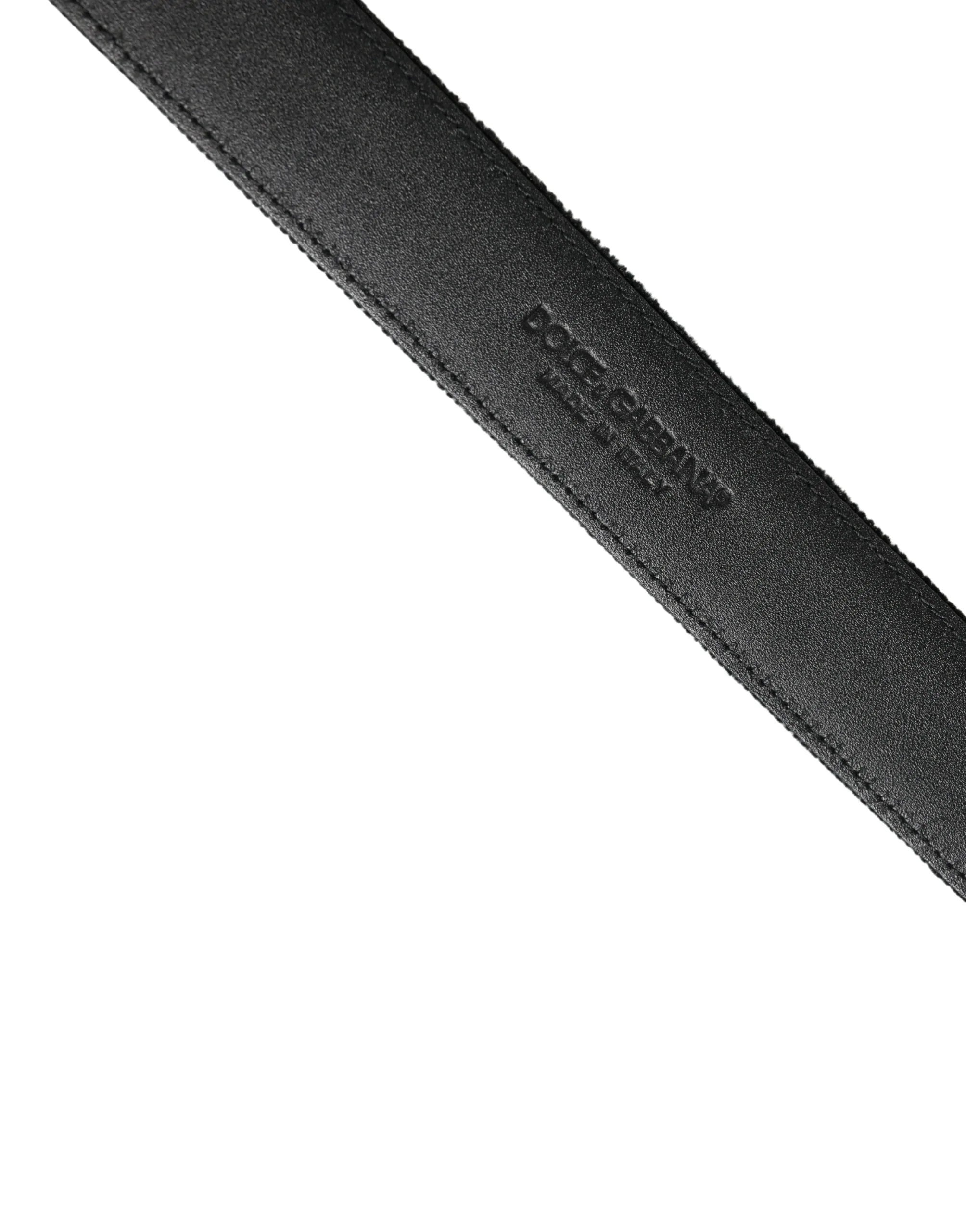 Dolce & Gabbana Black Suede Silver Tone Metal Buckle Men Belt - Zeiniez