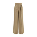 Max Mara Beige Fleece Wool Casual Pants - Zeiniez
