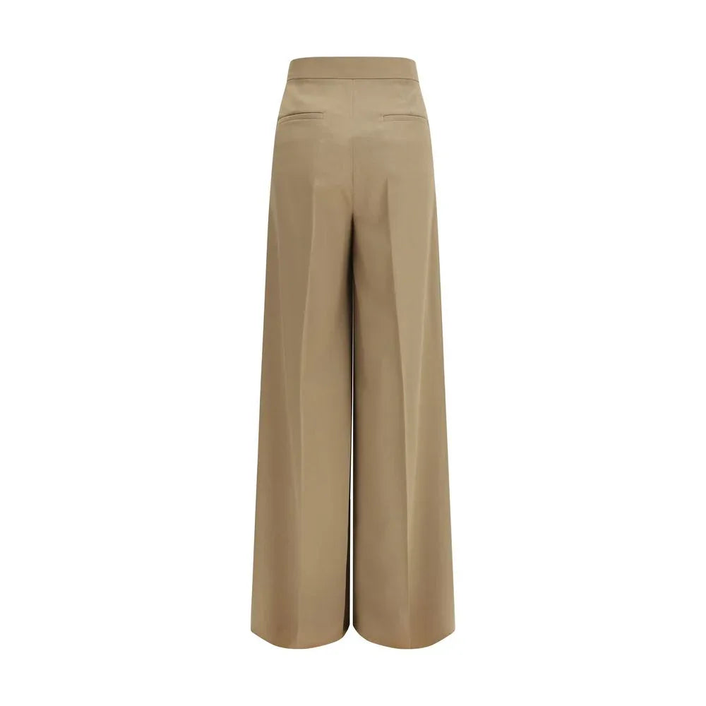 Max Mara Beige Fleece Wool Casual Pants - Zeiniez
