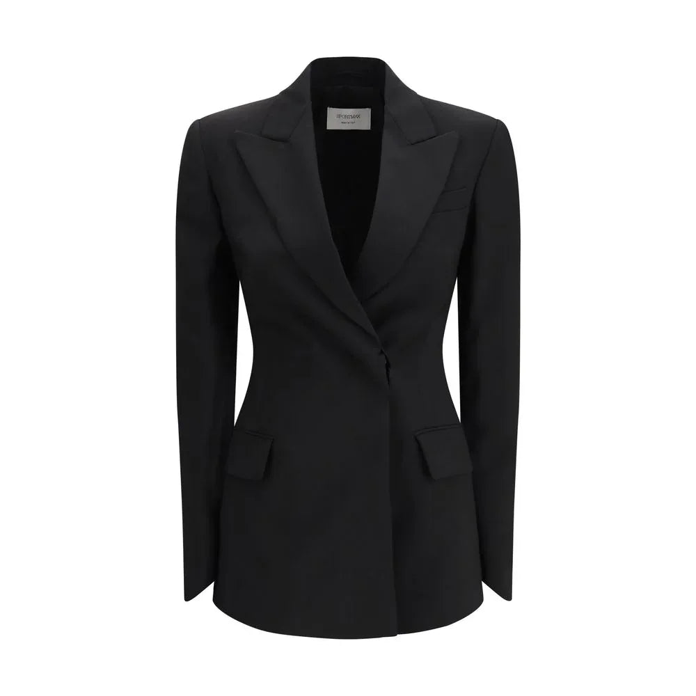 Max Mara Black Fleece Wool Blazer - Zeiniez