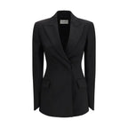 Max Mara Black Fleece Wool Blazer - Zeiniez