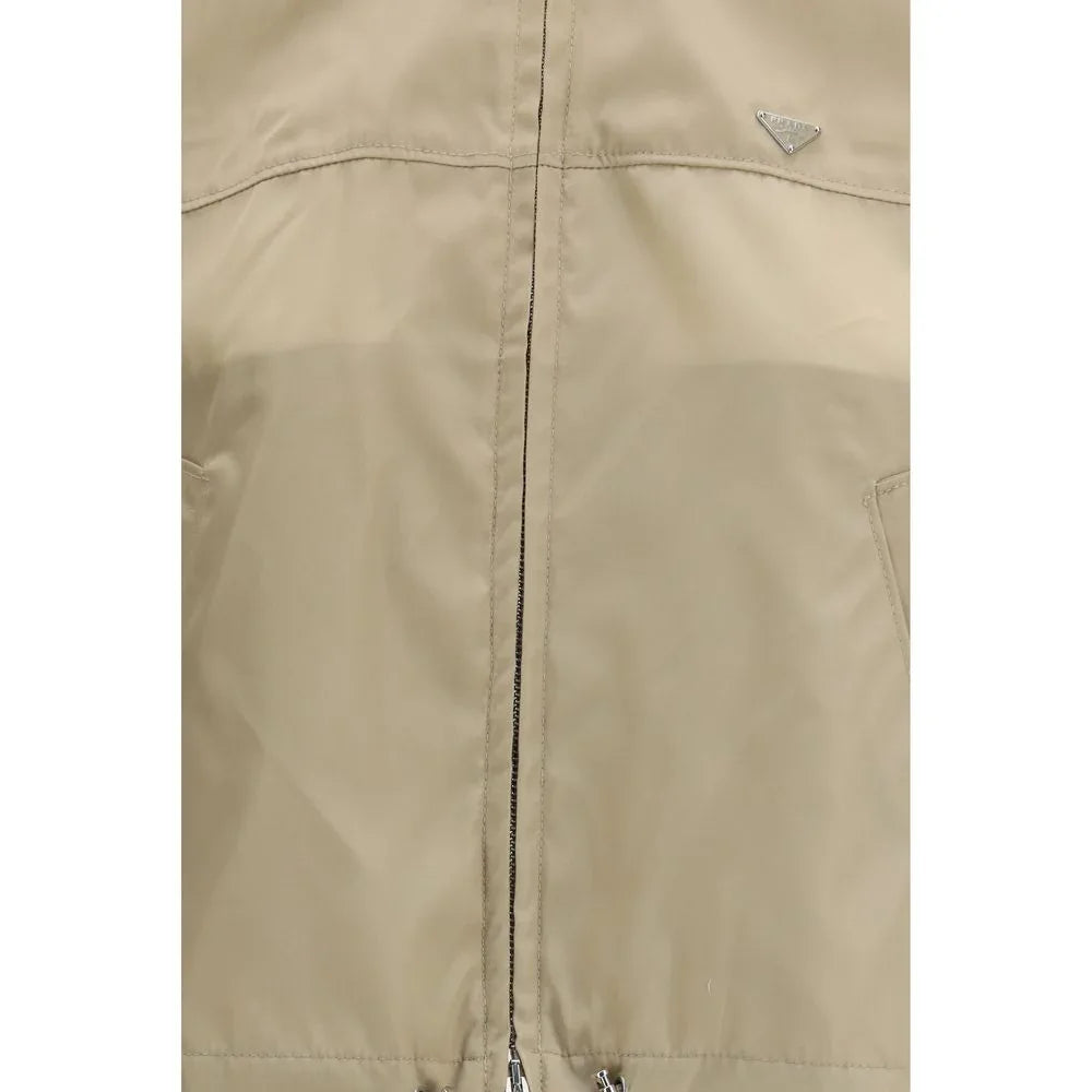 Prada Beige Recycled Polyamide Shell Jacket - Zeiniez