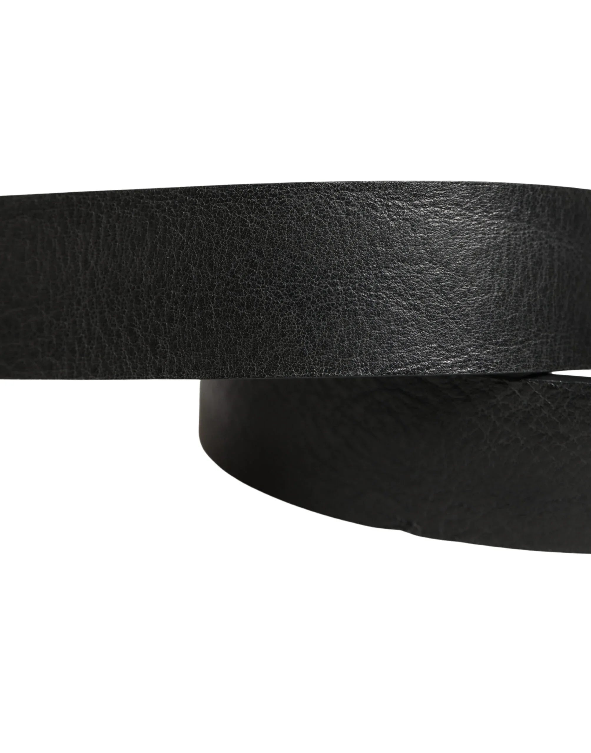 Dolce & Gabbana Black Leather Silver Chain Waist Men Belt - Zeiniez