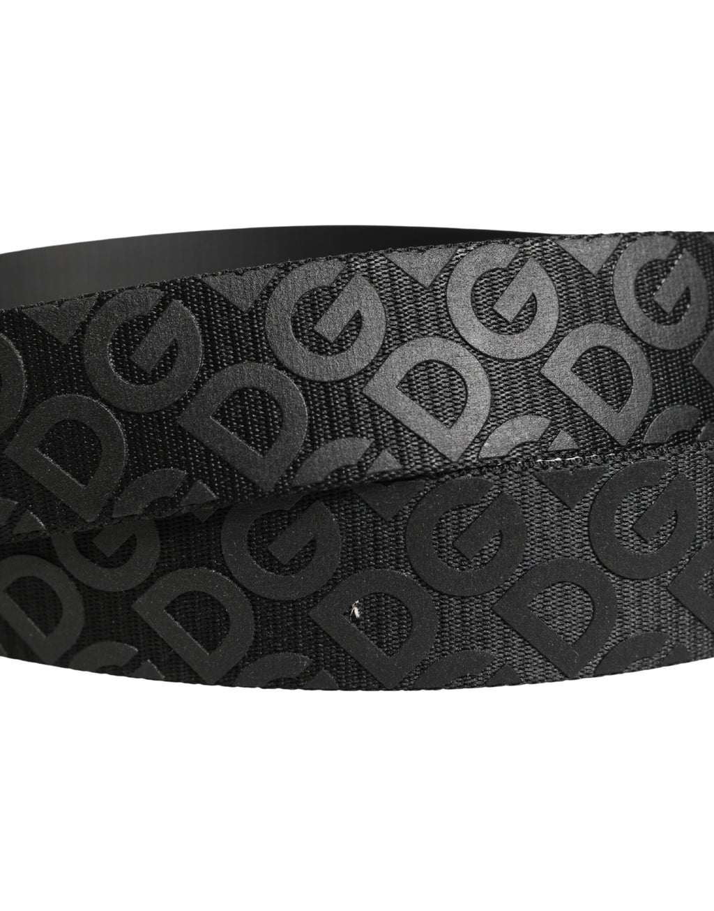 Dolce & Gabbana Black Logo Monogram Silver Metal Buckle Belt