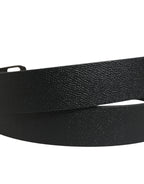Dolce & Gabbana Black Calf Leather Gold Metal Buckle Belt - Zeiniez
