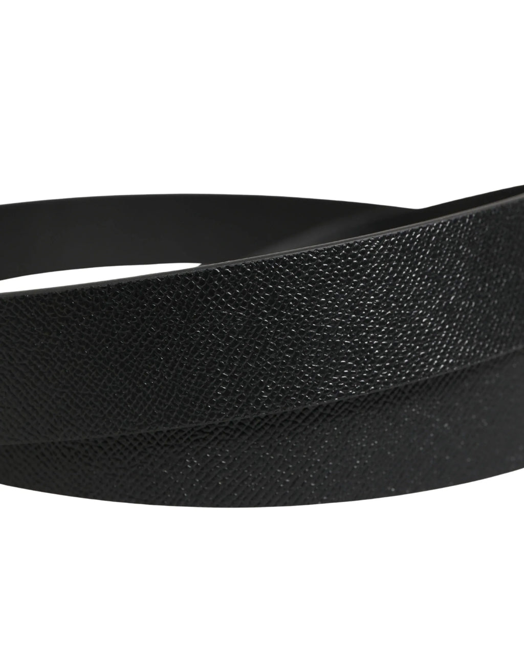 Dolce & Gabbana Black Calf Leather Silver Metal Buckle Belt - Zeiniez