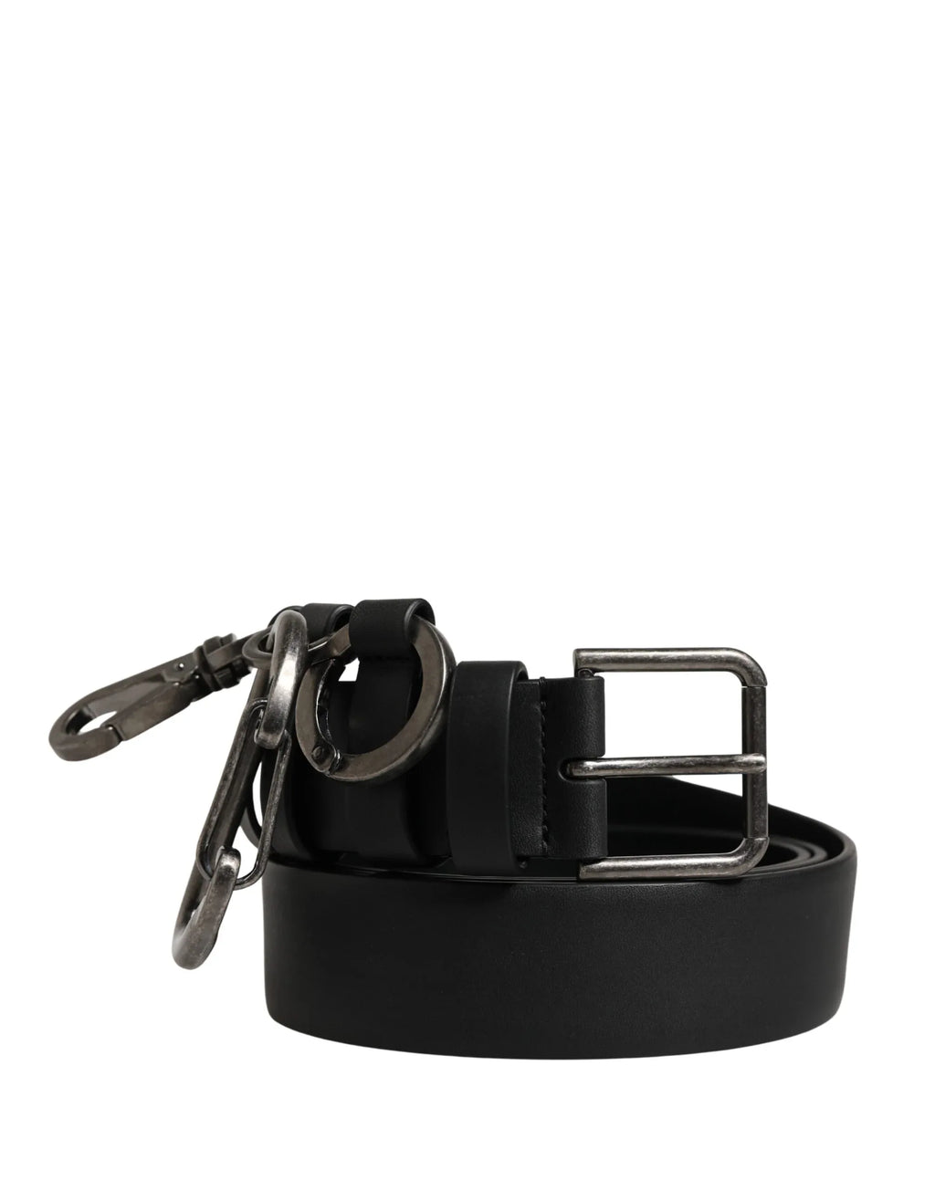 Dolce & Gabbana Black Calf Leather Silver Metal Buckle Belt - Zeiniez