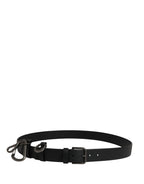 Dolce & Gabbana Black Calf Leather Silver Metal Buckle Belt - Zeiniez