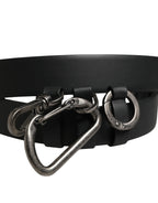 Dolce & Gabbana Black Calf Leather Silver Metal Buckle Belt - Zeiniez