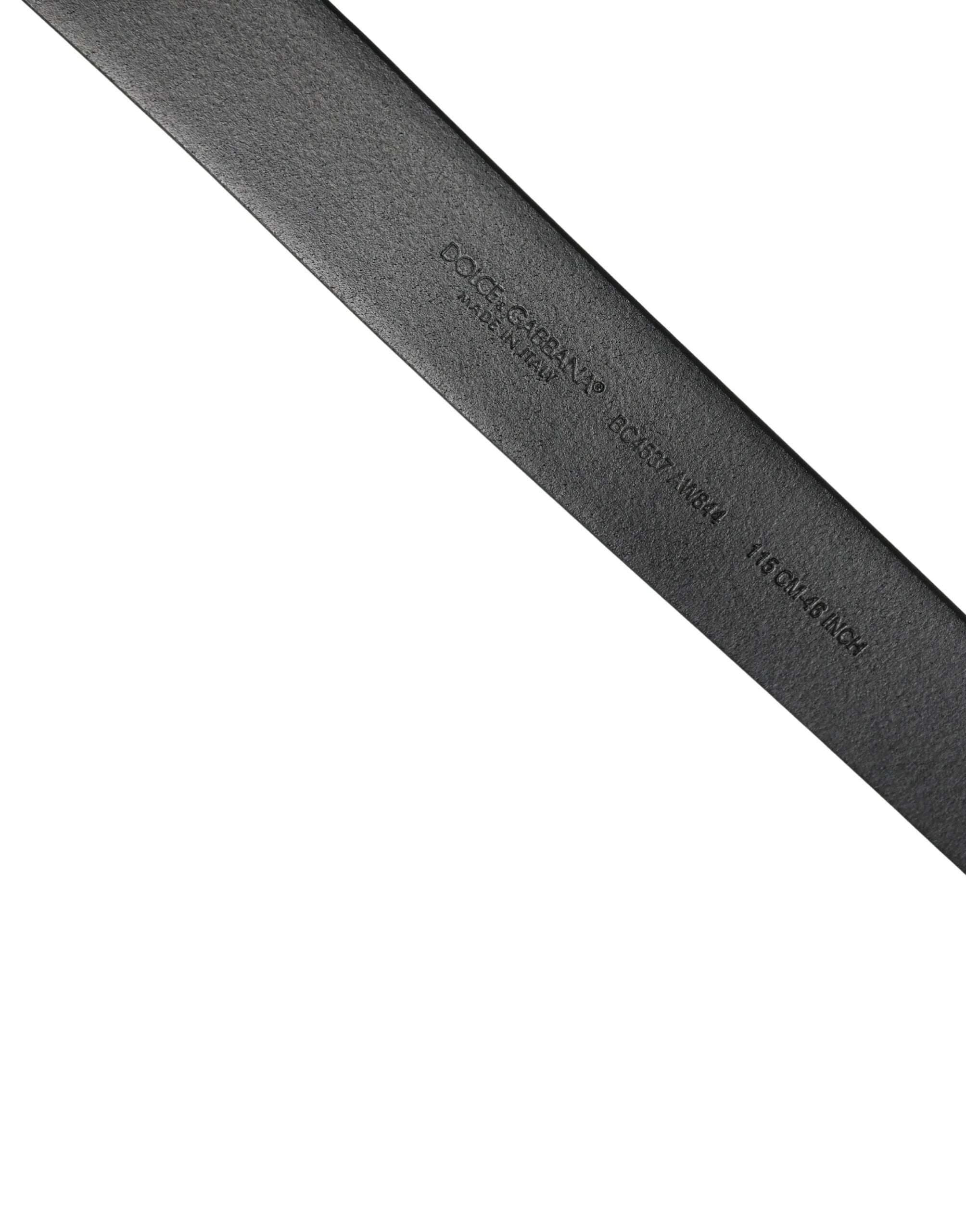 Dolce & Gabbana Black Calf Leather Silver Metal Buckle Belt - Zeiniez