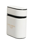 Dolce & Gabbana White Calf Leather Logo Print Flip Holder Airpods Case - Zeiniez