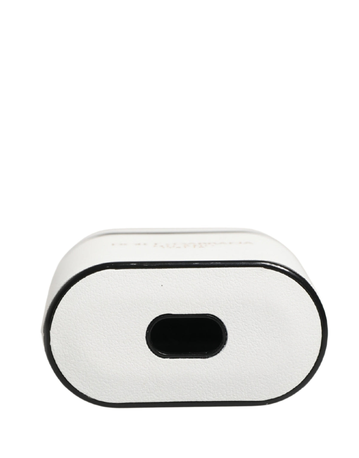 Dolce & Gabbana White Calf Leather Logo Print Flip Holder  Airpods Case