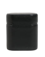 Dolce & Gabbana Black Calf Leather Logo Print Flip Holder Airpods Case - Zeiniez