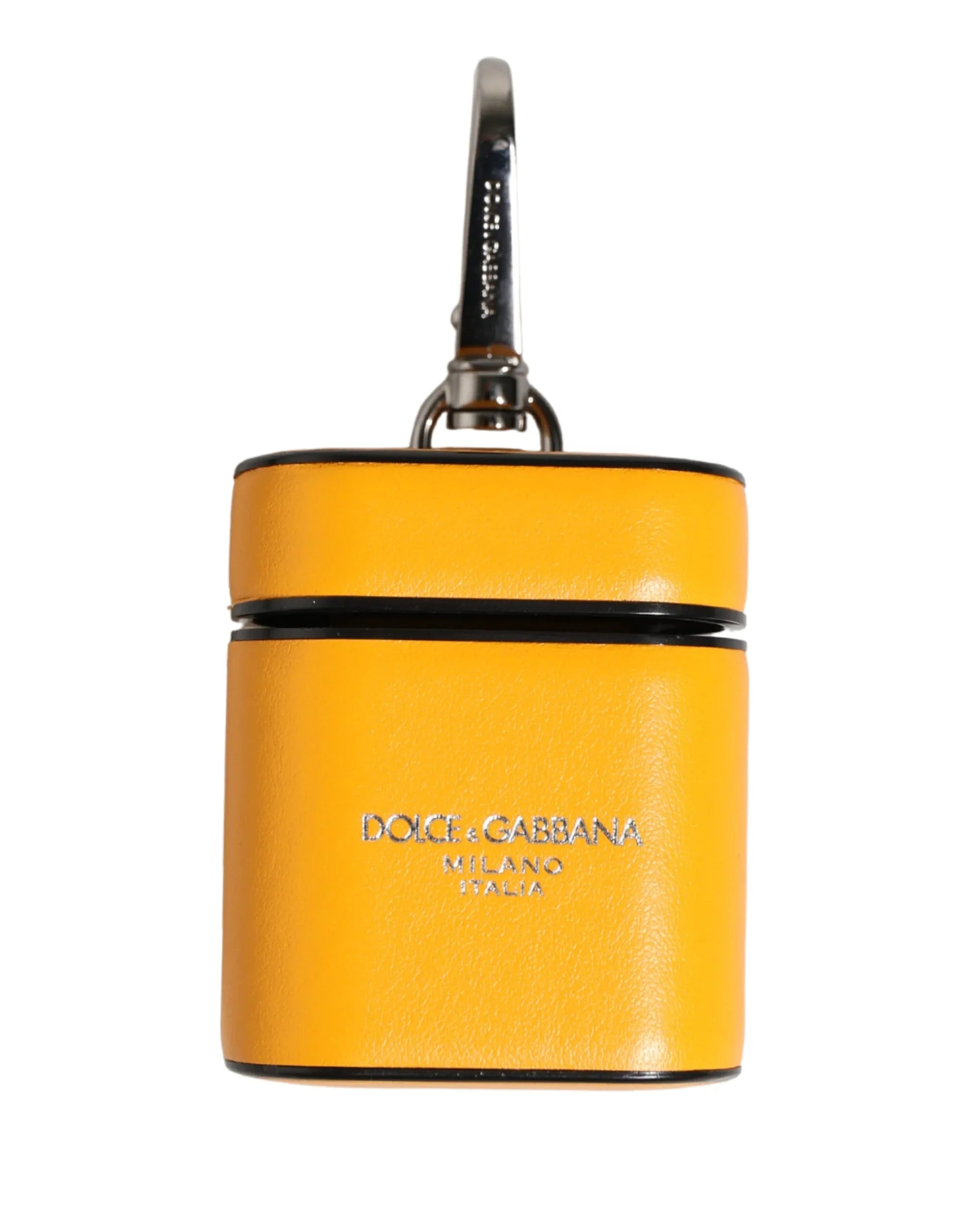 Dolce & Gabbana Case Yellow Calf Leather Logo Flip Holder Strap Airpods - Zeiniez