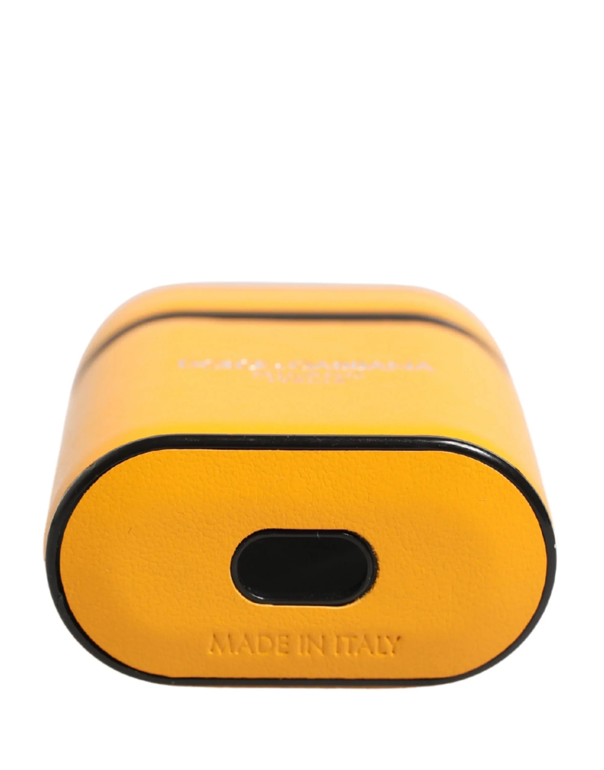 Dolce & Gabbana Case Yellow Calf Leather Logo Flip Holder Strap Airpods - Zeiniez