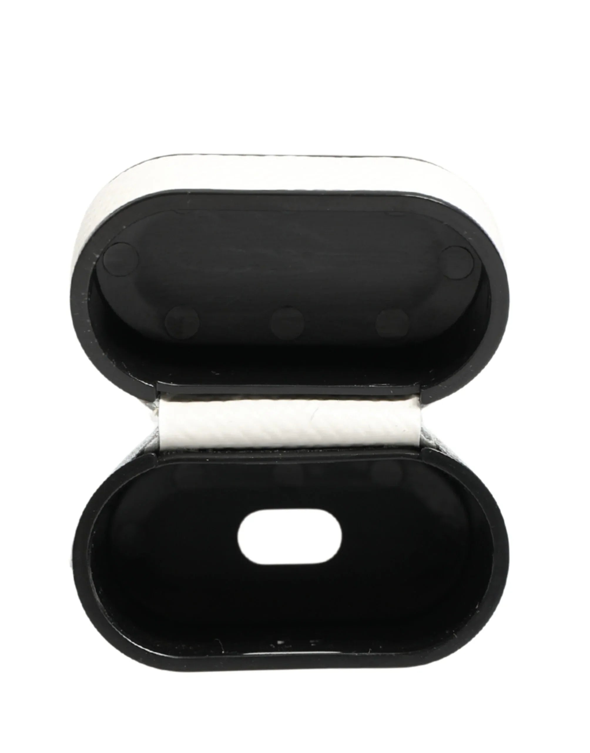 Dolce & Gabbana White Calf Leather Logo Flip Holder Strap Airpods Case - Zeiniez