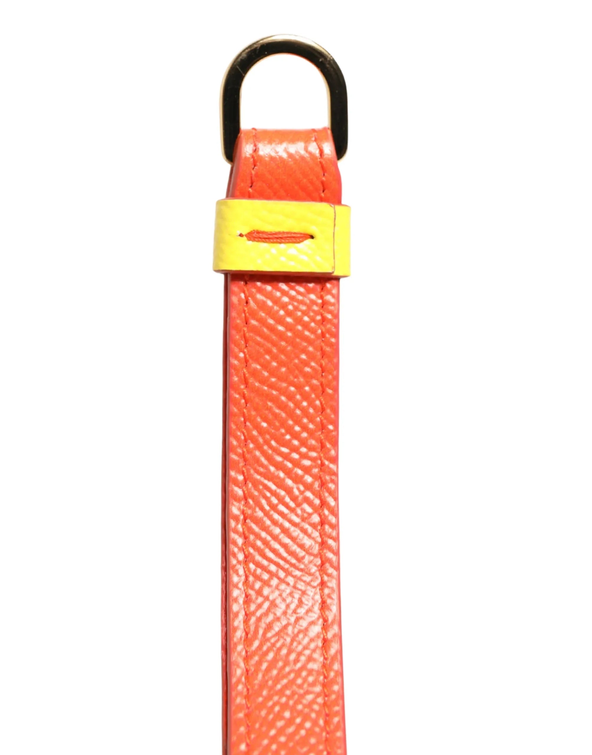 Dolce & Gabbana Yellow Calf Leather Logo Flip Holder Strap Airpods Case - Zeiniez