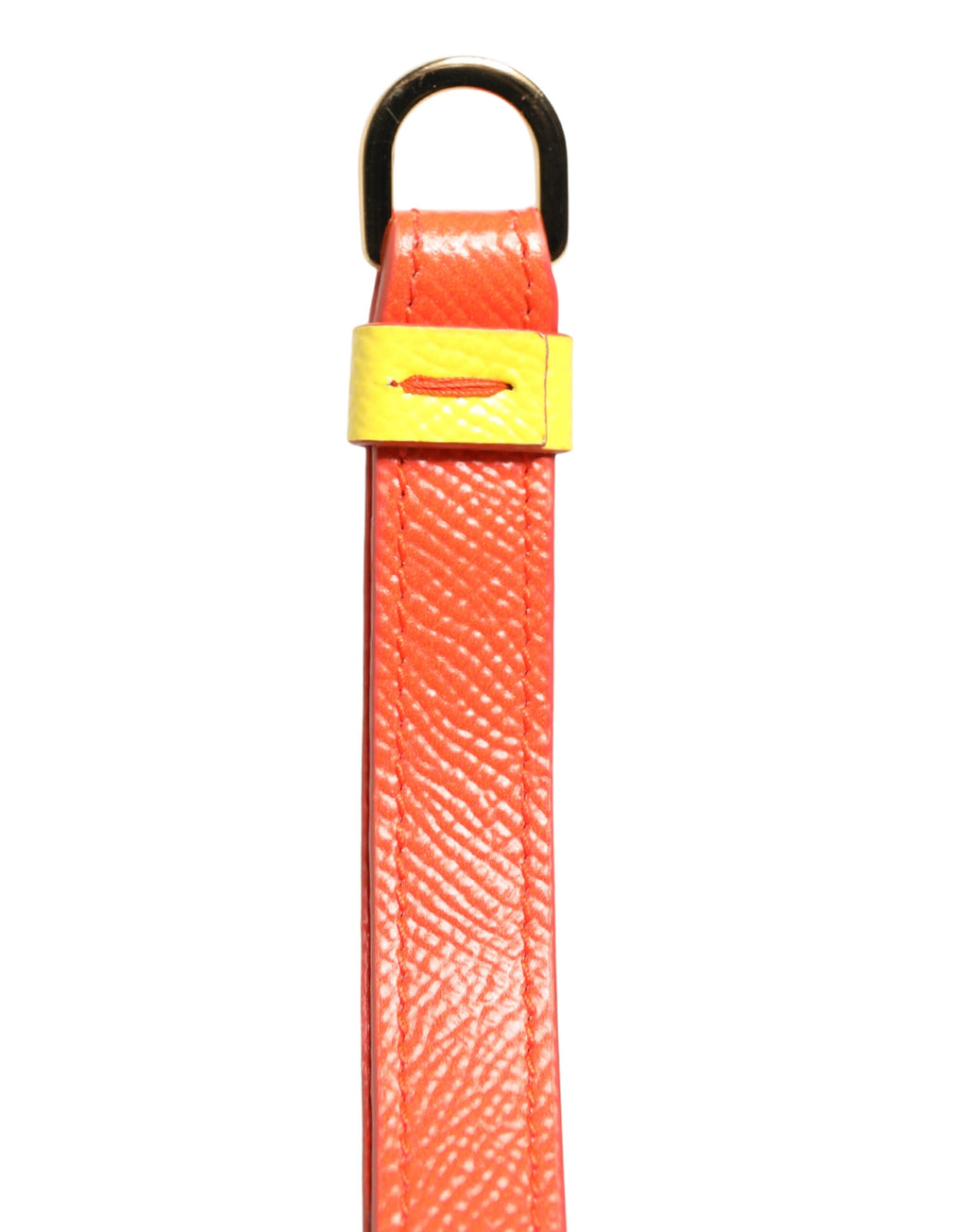 Dolce & Gabbana Yellow Calf Leather Logo Flip Holder Strap Airpods Case