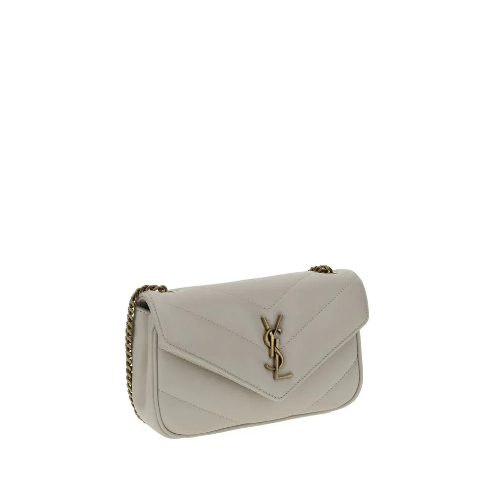 Saint Laurent White Lamb Ovis Aries Aries Shoulder Bag - Zeiniez