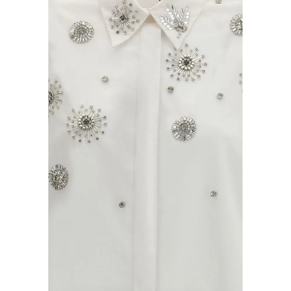 PINKO White Calf Leather Bos Taurus Pattern Shirt - Zeiniez