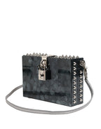 Dolce & Gabbana Black Acrylic Plexiglass Studded DOLCE BOX Clutch Bag - Zeiniez