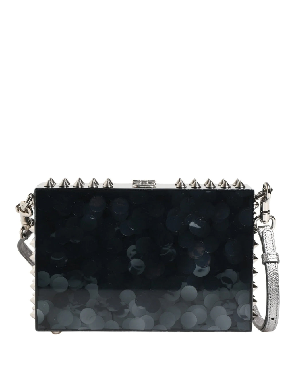 Dolce & Gabbana Black Acrylic Plexiglass Studded DOLCE BOX Clutch Bag - Zeiniez