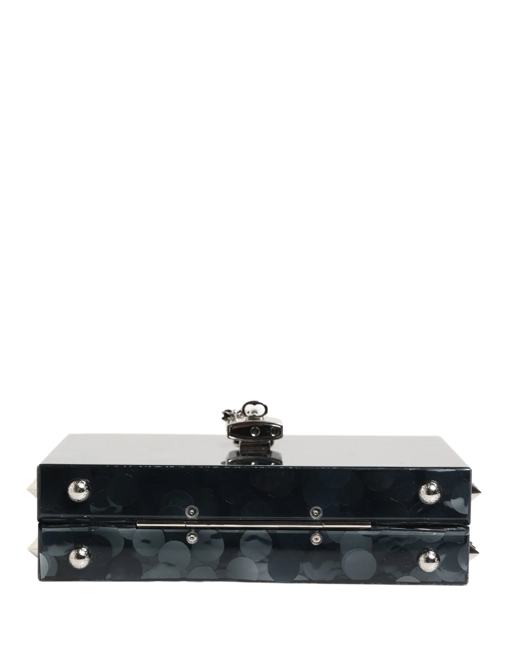 Dolce & Gabbana Black Acrylic Plexiglass Studded DOLCE BOX Clutch Bag - Zeiniez