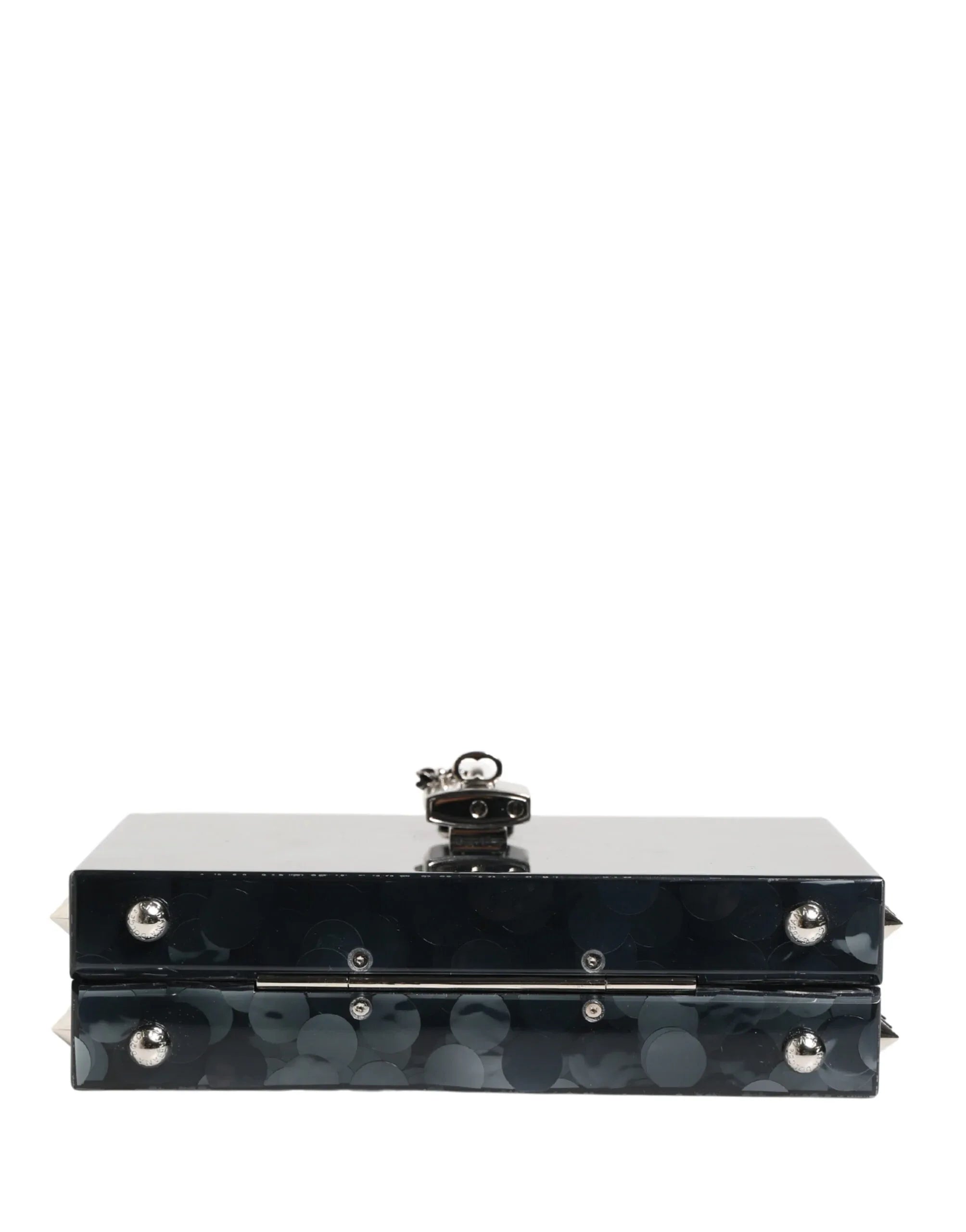 Dolce & Gabbana Black Acrylic Plexiglass Studded DOLCE BOX Clutch Bag - Zeiniez