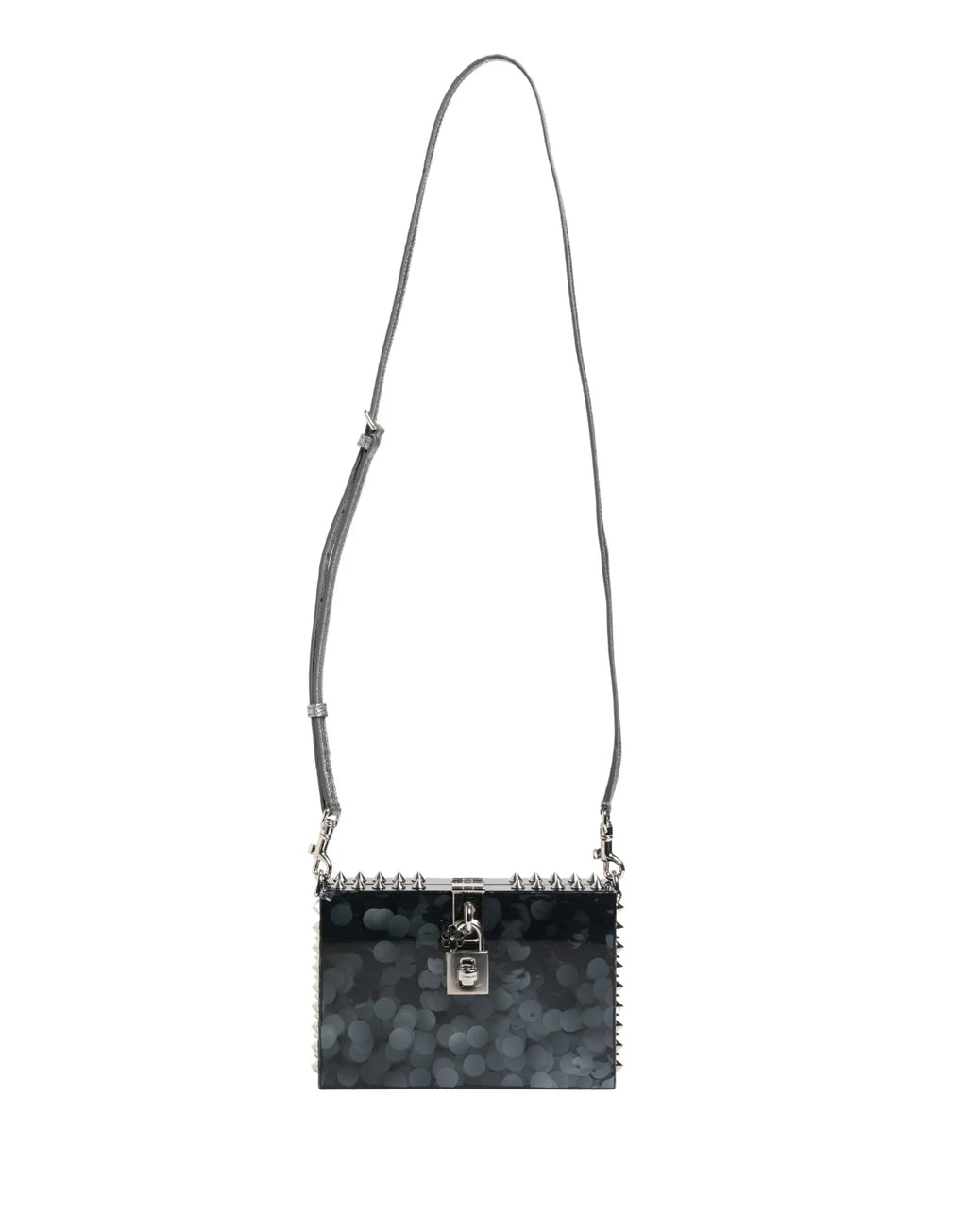 Dolce & Gabbana Black Acrylic Plexiglass Studded DOLCE BOX Clutch Bag - Zeiniez