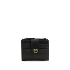PINKO Black Calf Leather Bos Taurus Wallet