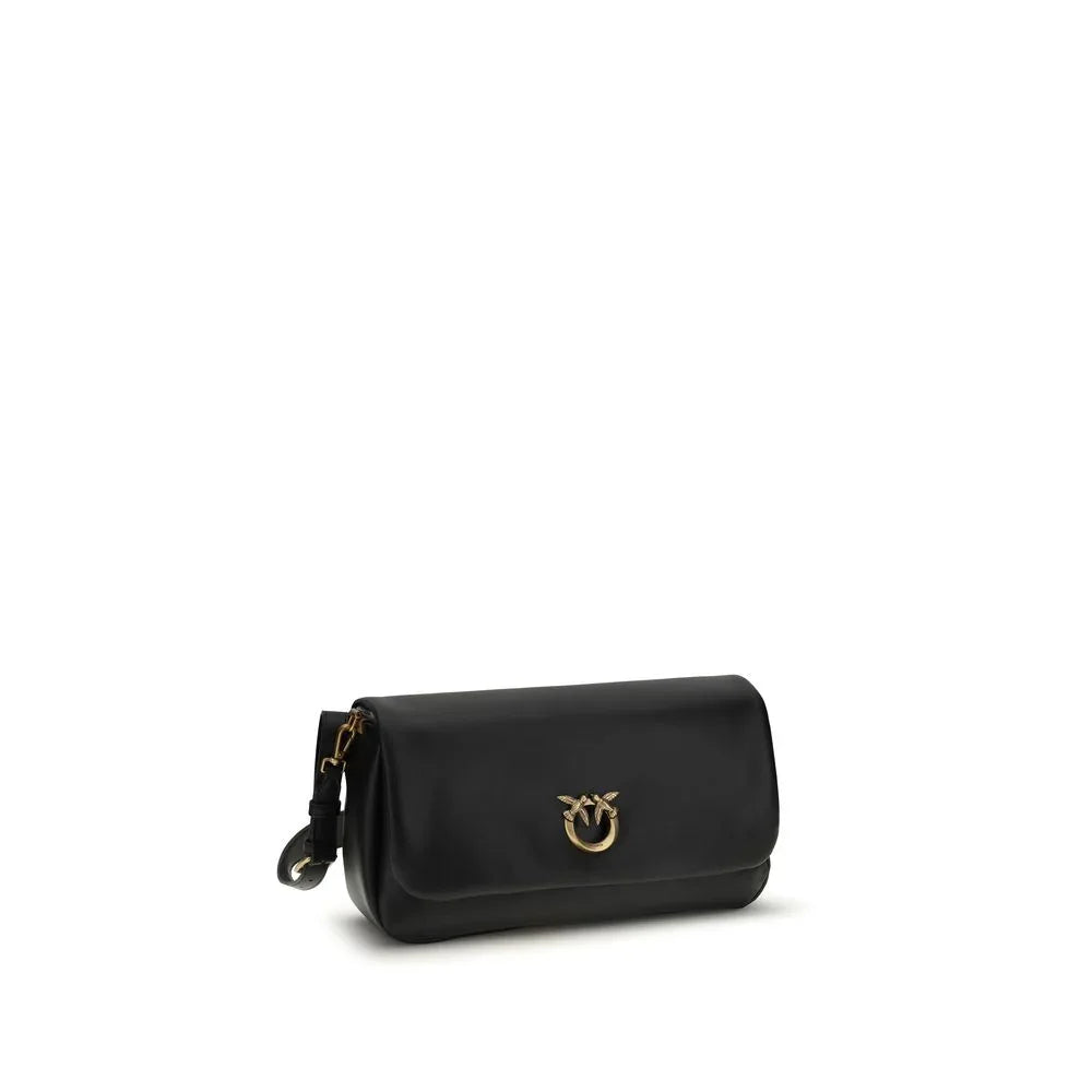 PINKO Black Calf Leather Bos Taurus Shoulder Bag - Zeiniez