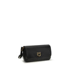 PINKO Black Calf Leather Bos Taurus Shoulder Bag - Zeiniez
