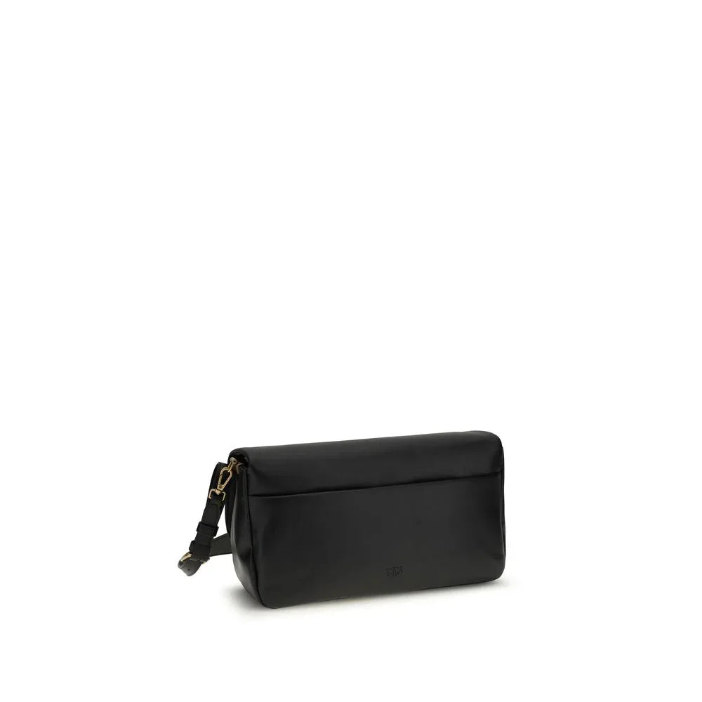PINKO Black Calf Leather Bos Taurus Shoulder Bag - Zeiniez