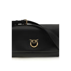 PINKO Black Calf Leather Bos Taurus Shoulder Bag - Zeiniez