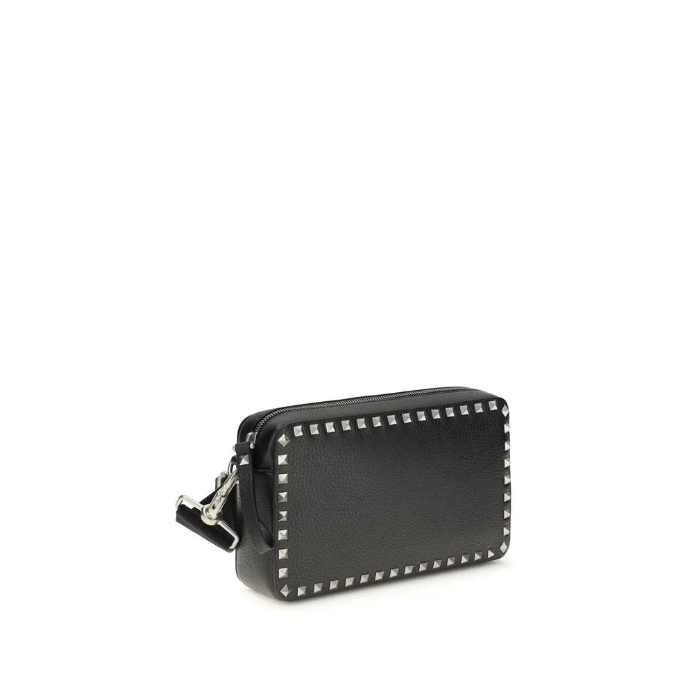 Valentino Garavani Black Calf Leather Bos Taurus Shoulder Bag - Zeiniez